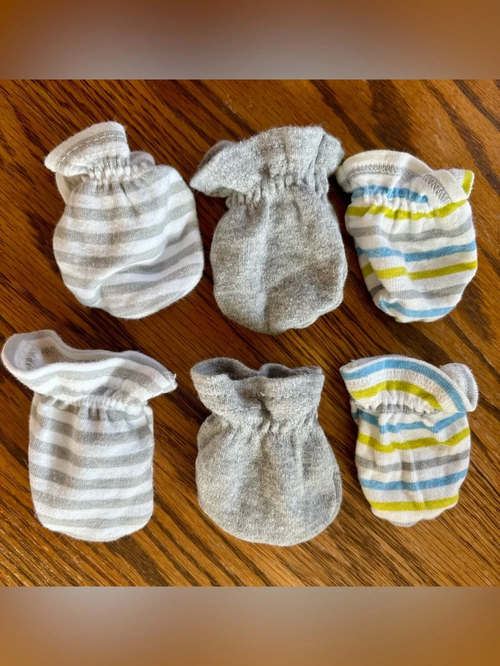 Baby Striped Cotton Mittens